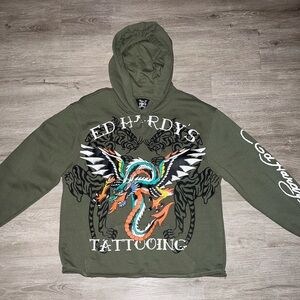 Men’s Slightly Cropped Ed Hardy Hoodie